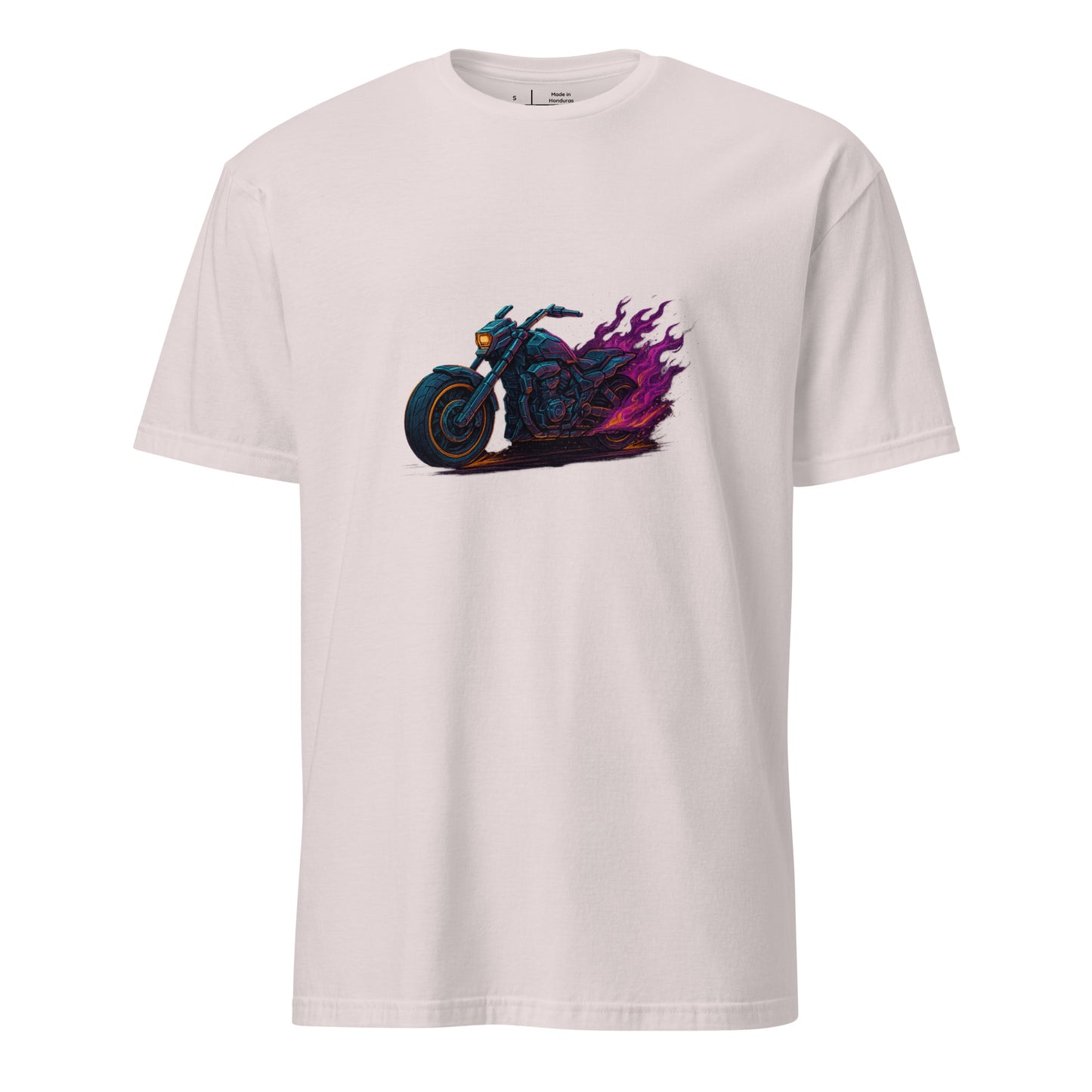 Mecha Chopper – Ride The Machine, Rule The Streets - Short-Sleeve Unisex T-Shirt - Graphic Tee - Ice Grey - Front