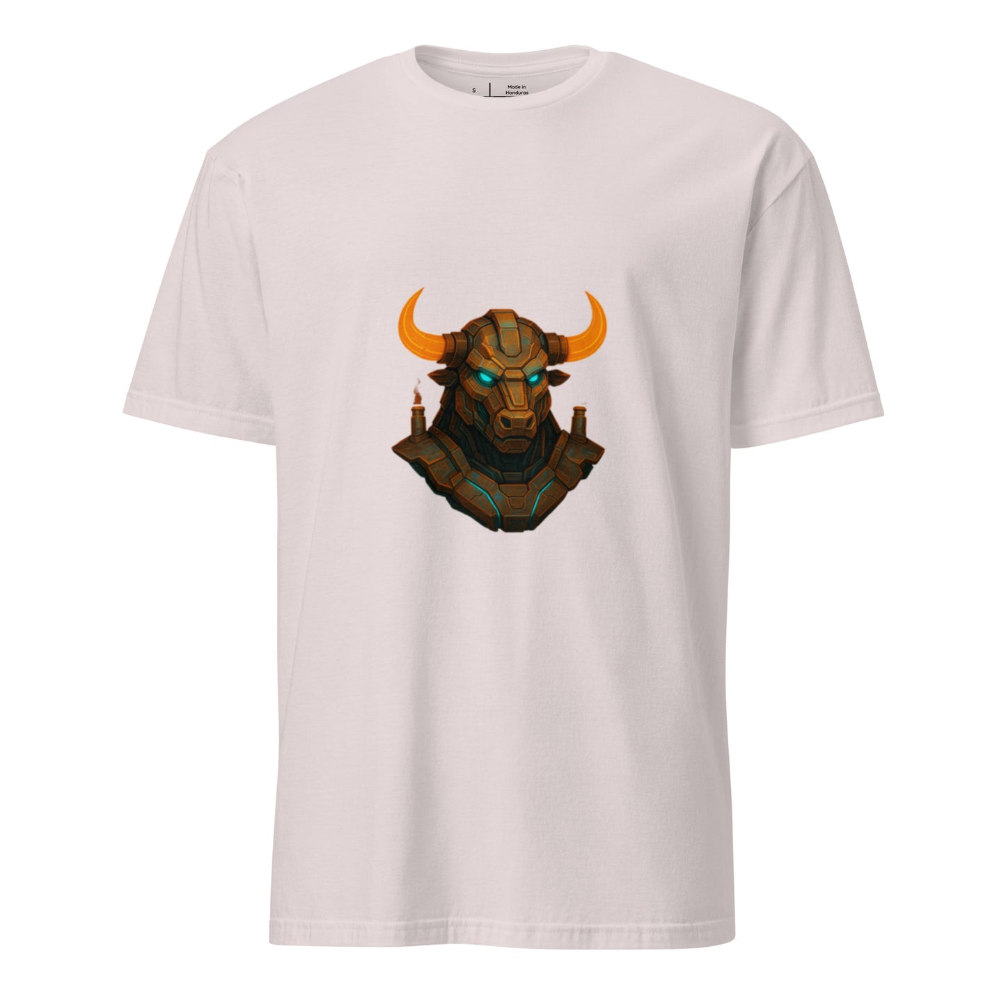 Techno Minotaur – Cyber Beast - Short-Sleeve Unisex T-Shirt - Graphic Tee - Ice Grey - Front