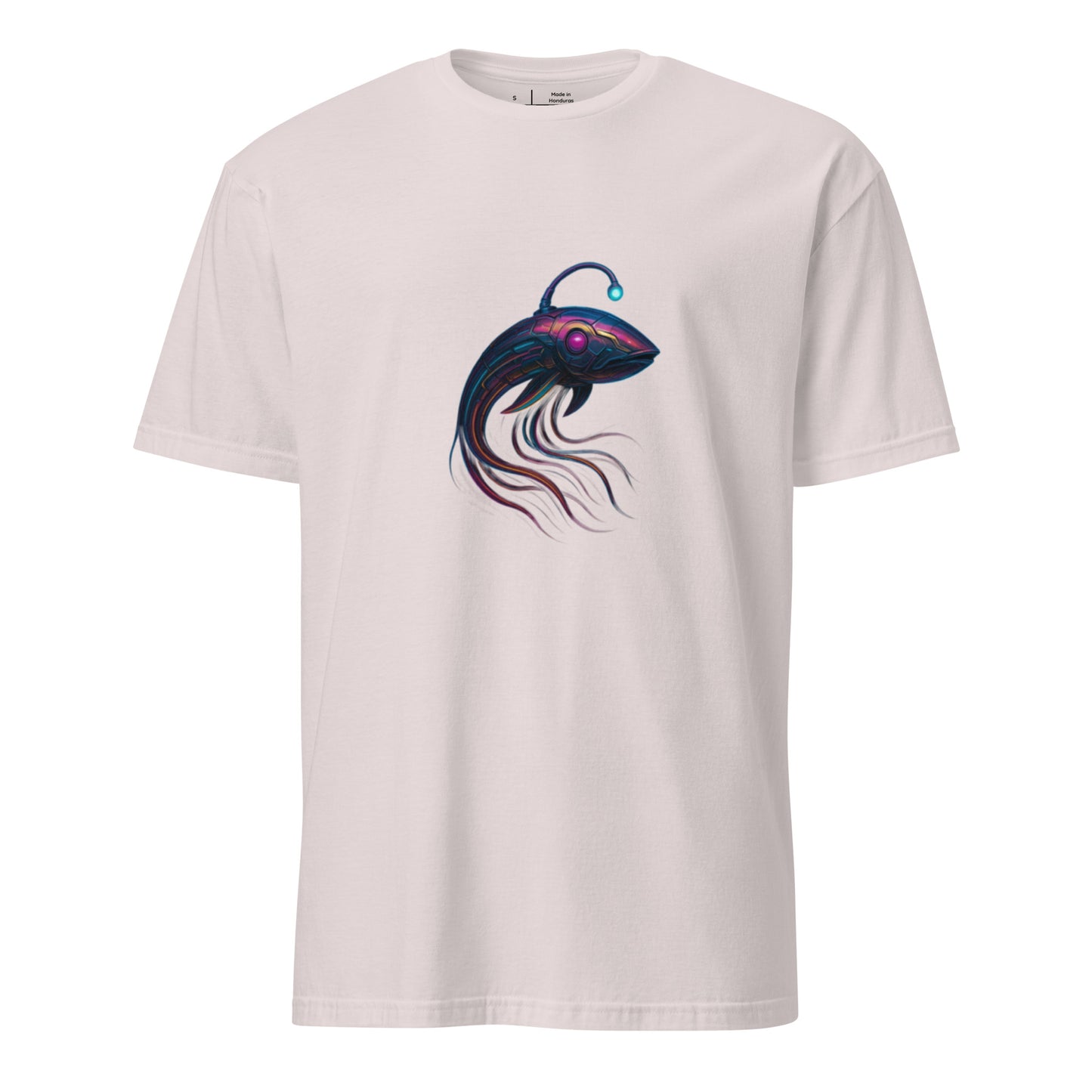 Cyber Squid – The Deep Tech Leviathan - Short-Sleeve Unisex T-Shirt - Graphic Tee - Ice Grey - Front