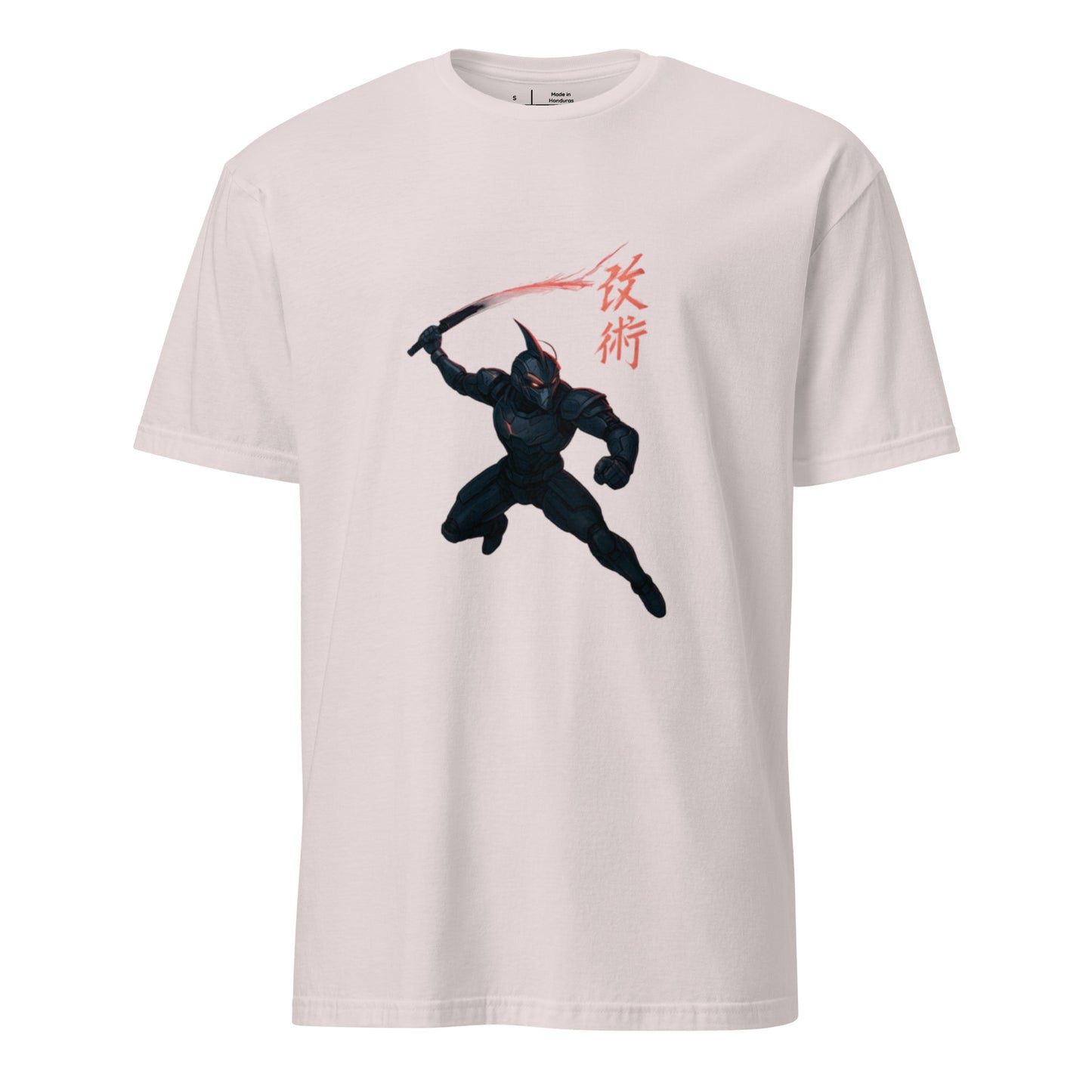Neo-Samurai 09 – Cybernetic Warrior - Short-Sleeve Unisex T-Shirt - Graphic Tee - Ice Grey - Front