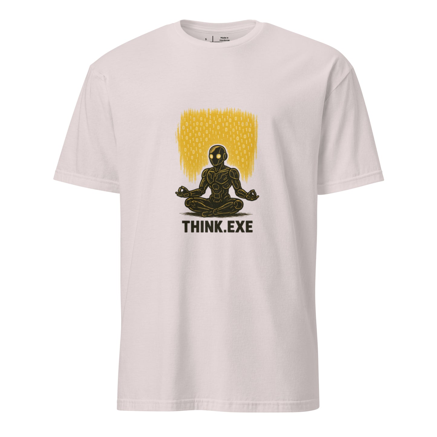 Think.exe – Cyber Meditation - Short-Sleeve Unisex T-Shirt - Graphic Tee - Ice Grey - Front