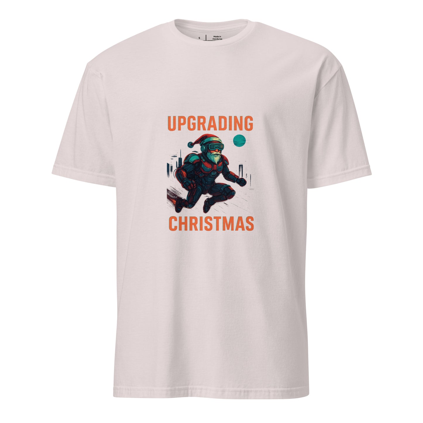 Cyber Santa 2099 - Upgrading Christmas - Short-Sleeve Unisex T-Shirt - Graphic Tee - Ice Grey - Front