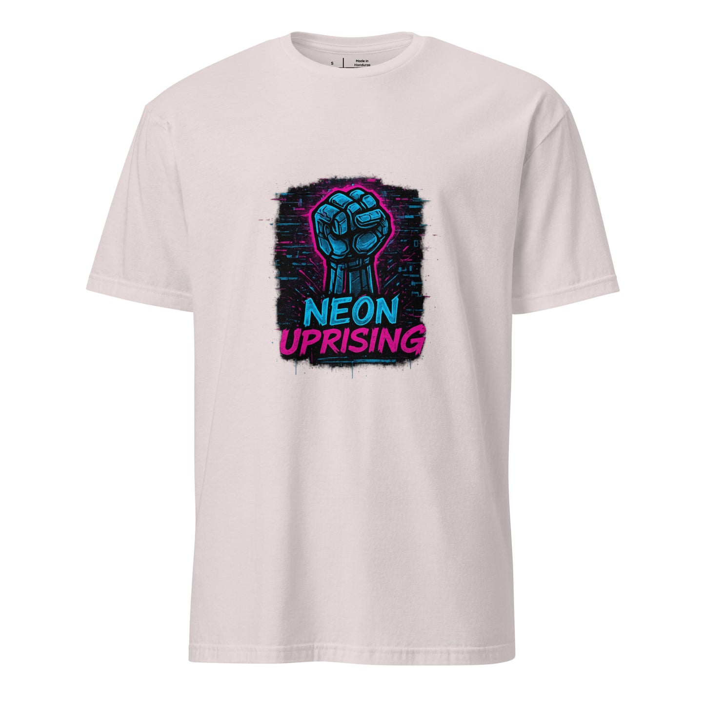 Neon Uprising - Digital Rebellion - Short-Sleeve Unisex T-Shirt - Graphic Tee - Ice Grey - Front