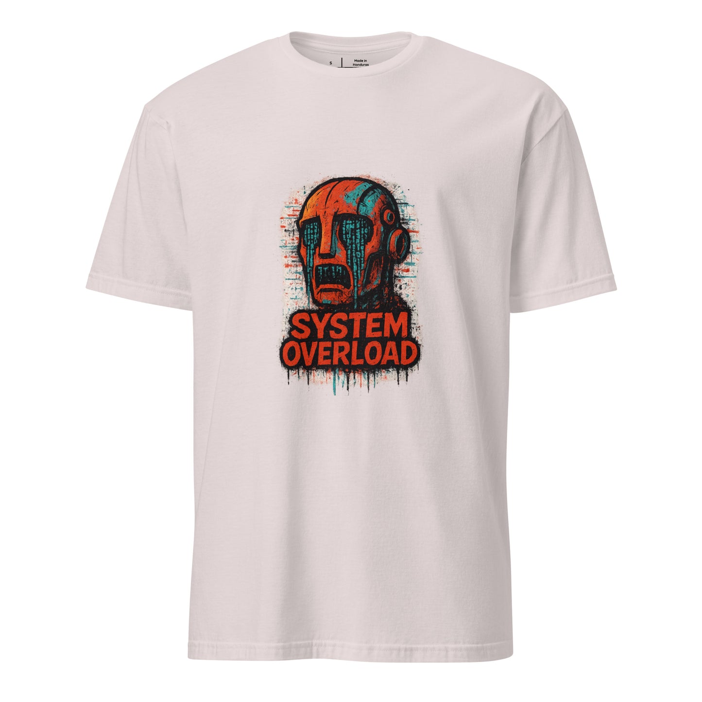System Overload - Grunge Graffiti - Short-Sleeve Unisex T-Shirt - Graphic Tee - Ice Grey - Front