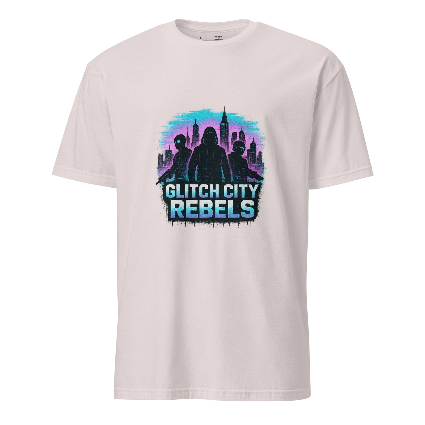 Glitch City Rebels - Digital Attitude - Short-Sleeve Unisex T-Shirt - Graphic Tee - Ice Grey - Front