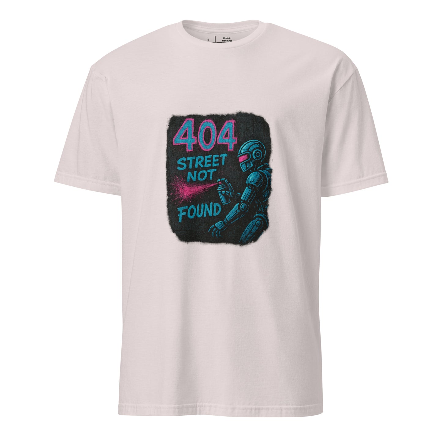 404 Street Not Found - Urban Glitch - Short-Sleeve Unisex T-Shirt - Graphic Tee - Ice Grey - Front