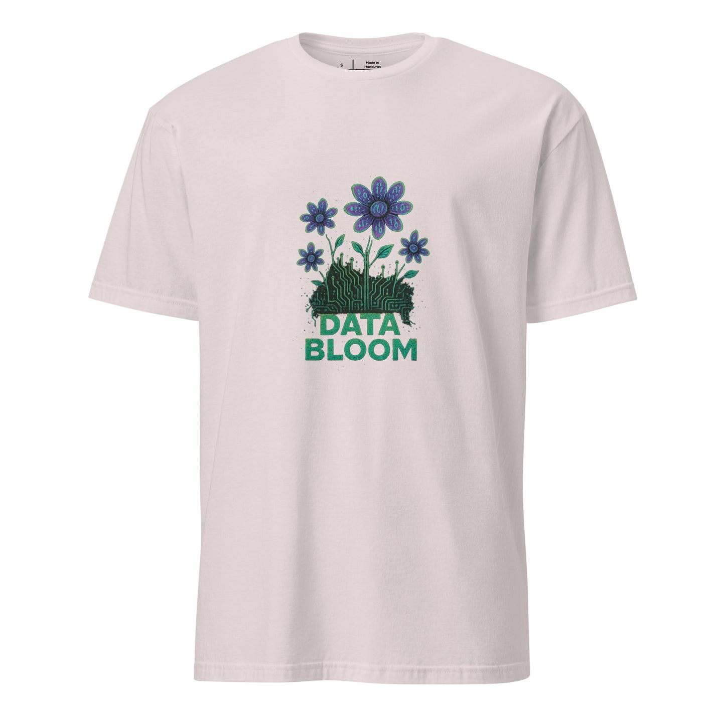 Data Bloom - Digital Fusion - Short-Sleeve Unisex T-Shirt - Graphic Tee - Ice Grey - Front