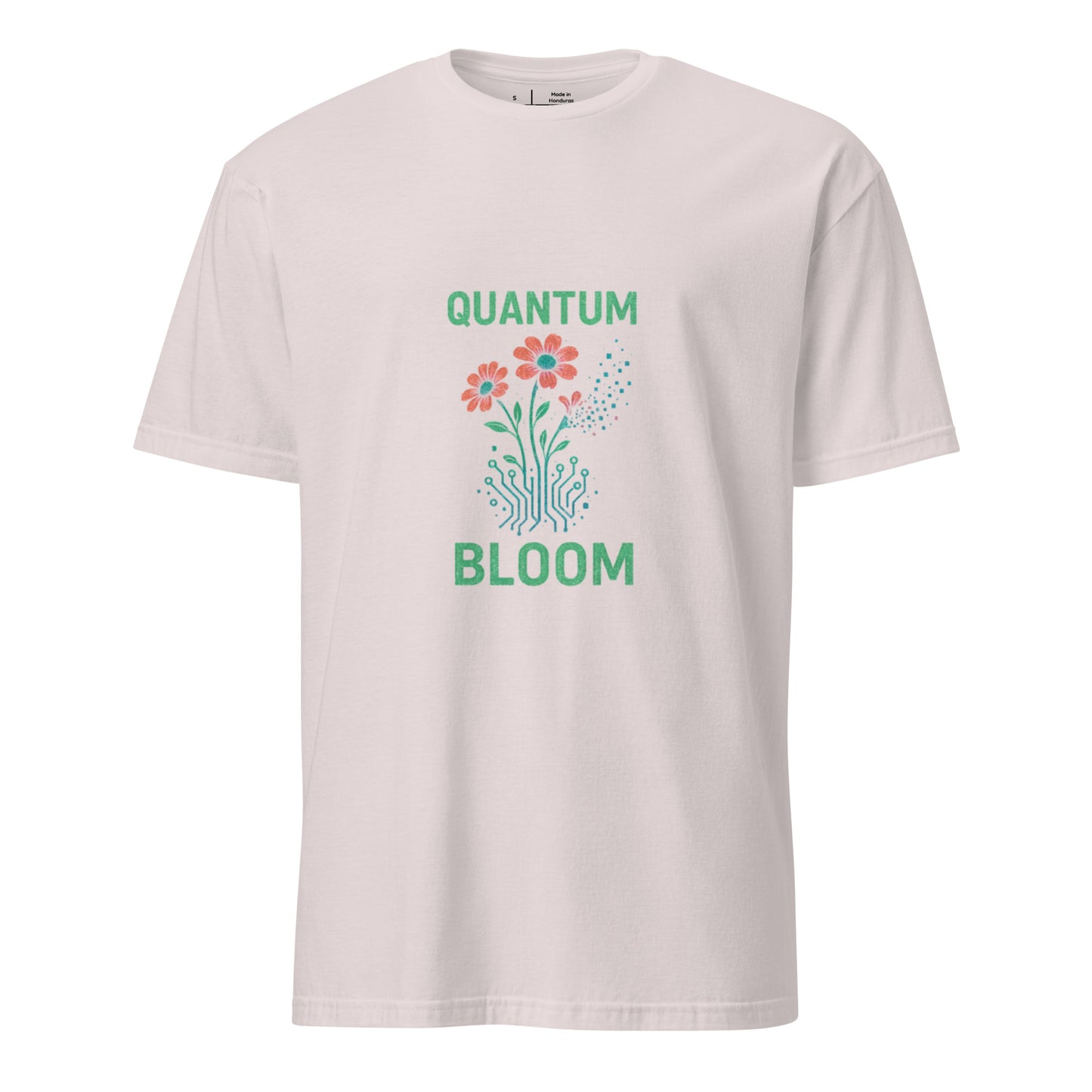 Quantum Bloom - Cyber Growth - Short-Sleeve Unisex T-Shirt - Graphic Tee - Ice Grey - Front