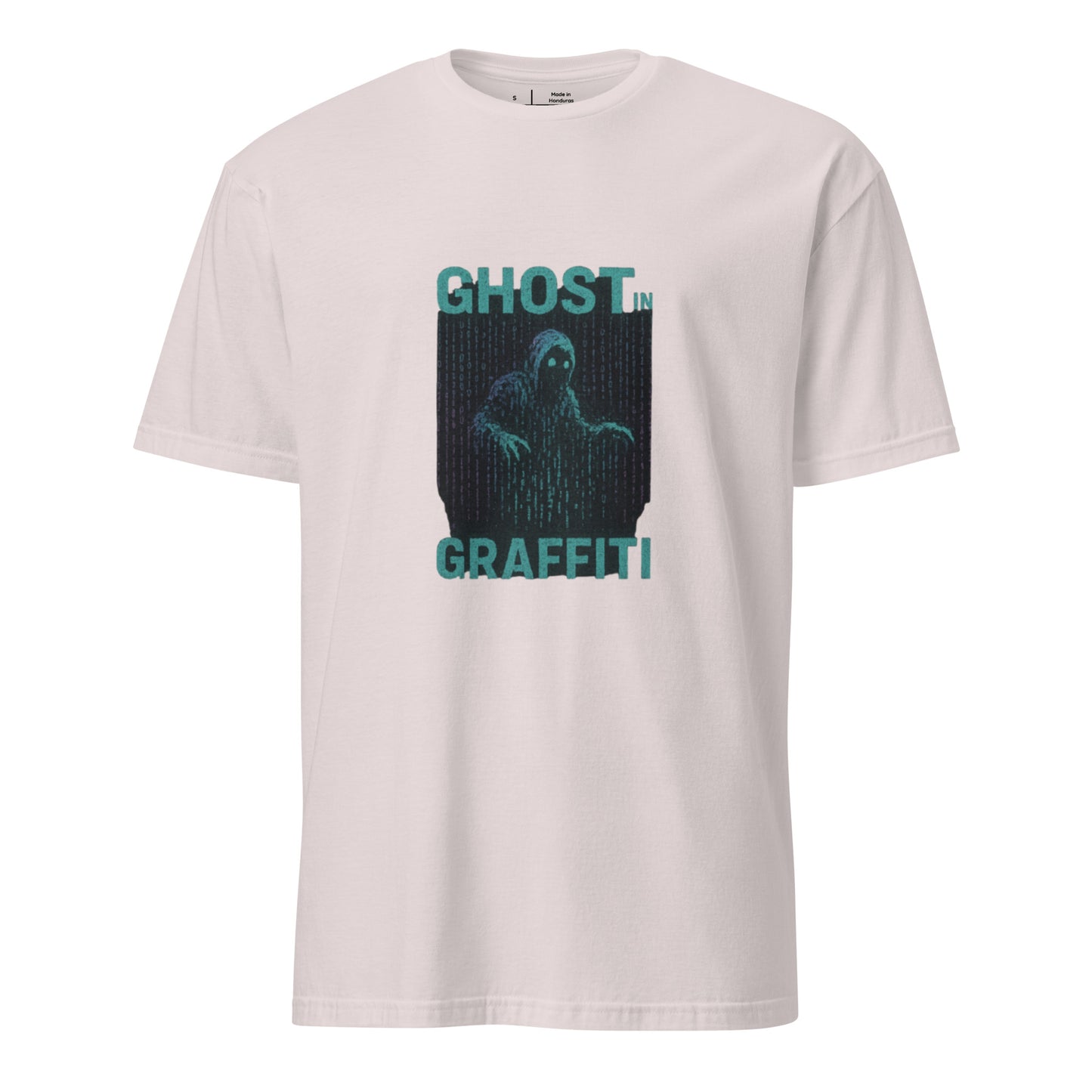 Ghost in the Graffiti - Glitch Apparition - Short-Sleeve Unisex T-Shirt - Graphic Tee - Ice Grey - Front