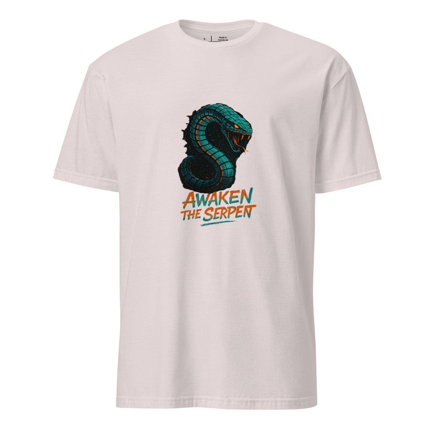Cyber Serpent - Digital Awakening - Short-Sleeve Unisex T-Shirt - Graphic Tee - Ice Grey - Front