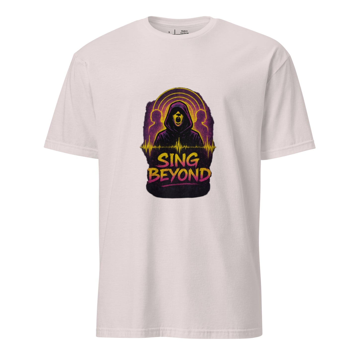 Outernet Choir Phantom - Soundwave Halo - Short-Sleeve Unisex T-Shirt - Graphic Tee - Ice Grey - Front