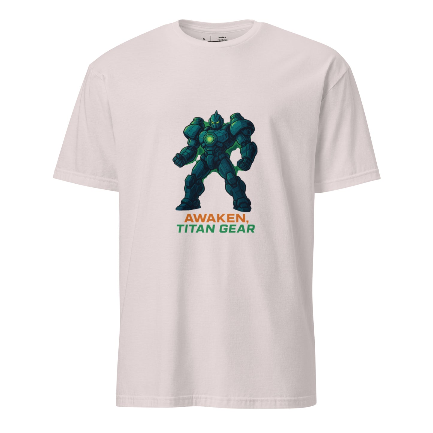 Neo Titan Gear - Bio-Mech Evolution - Short-Sleeve Unisex T-Shirt - Graphic Tee - Ice Grey - Front
