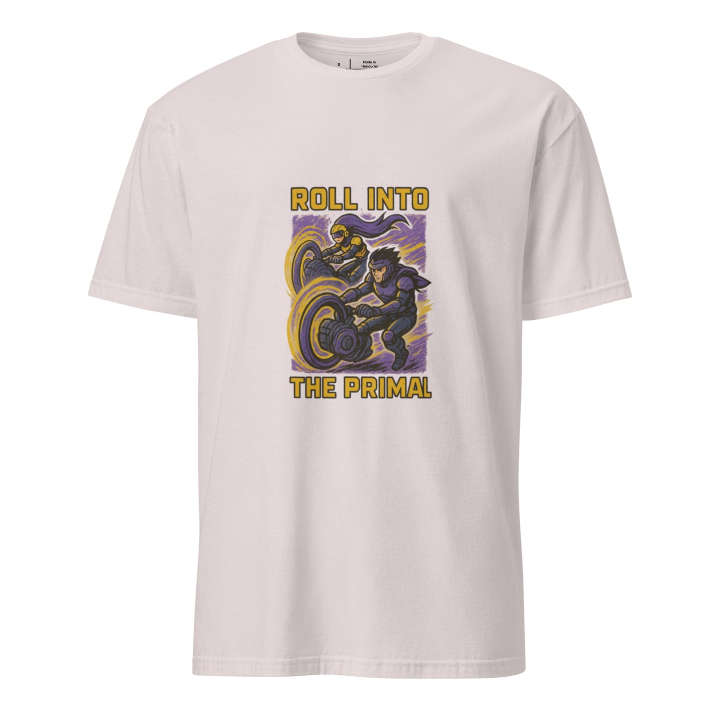 Helix Drifters – Rebel Mono-Wheel Hover Riders - Short-Sleeve Unisex T-Shirt - Graphic Tee - Ice Grey - Front