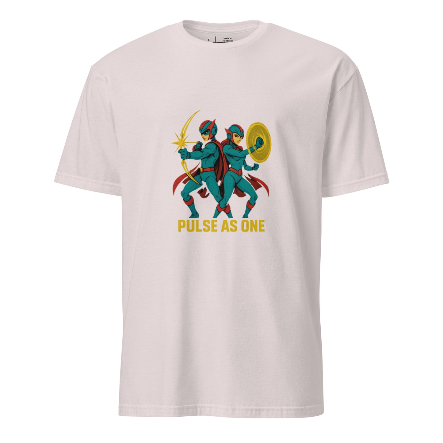 Starpulse Vanguard Twins – “Pulse as One.” - Short-Sleeve Unisex T-Shirt - Graphic Tee - Ice Grey - Front