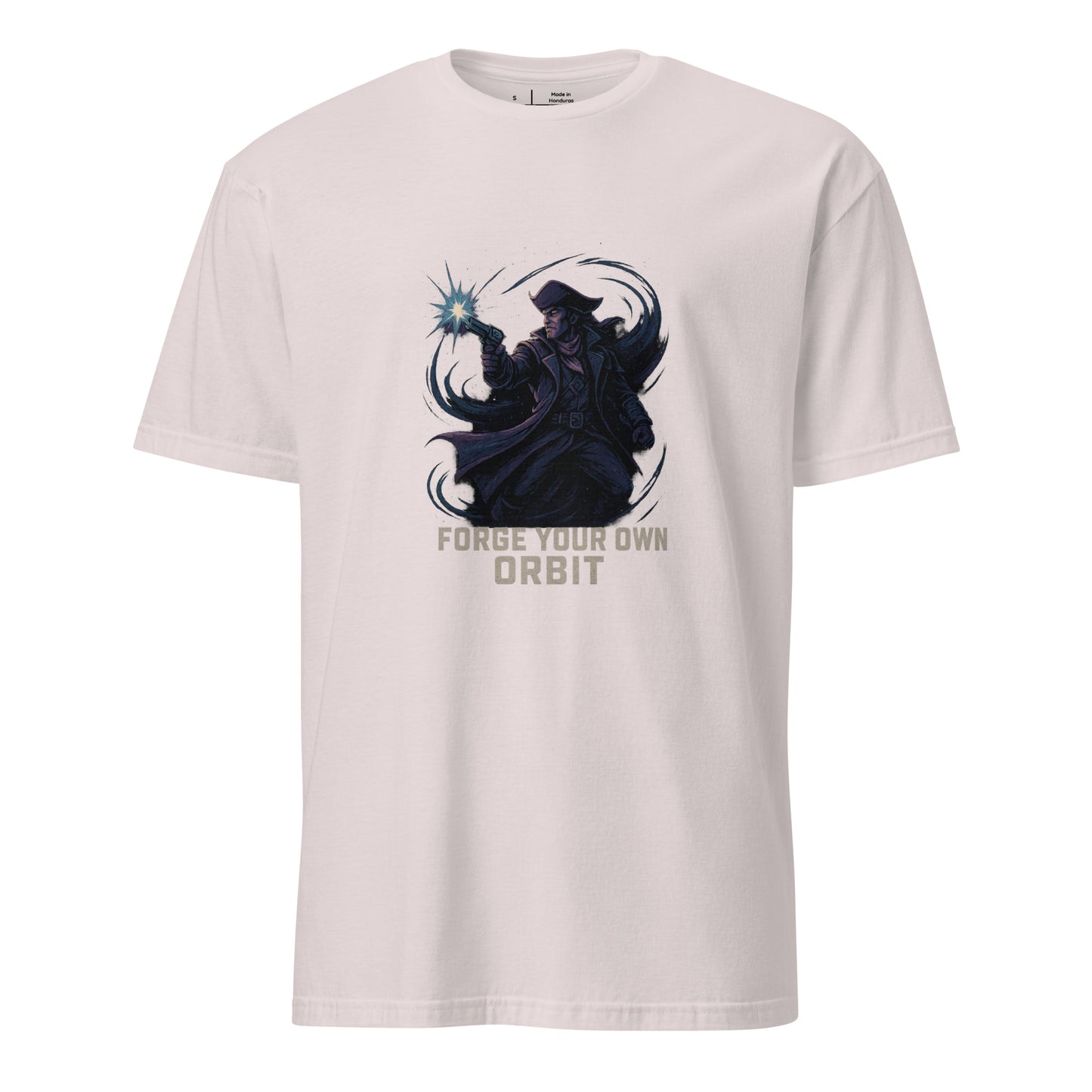 Astral Rift Corsair – “Forge Your Own Orbit.” - Short-Sleeve Unisex T-Shirt - Graphic Tee - Ice Grey - Front