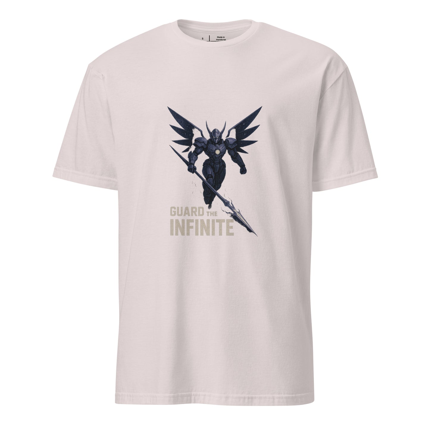 Void Seraph Enforcer – “Guard the Infinite.” - Short-Sleeve Unisex T-Shirt - Graphic Tee - Ice Grey - Front