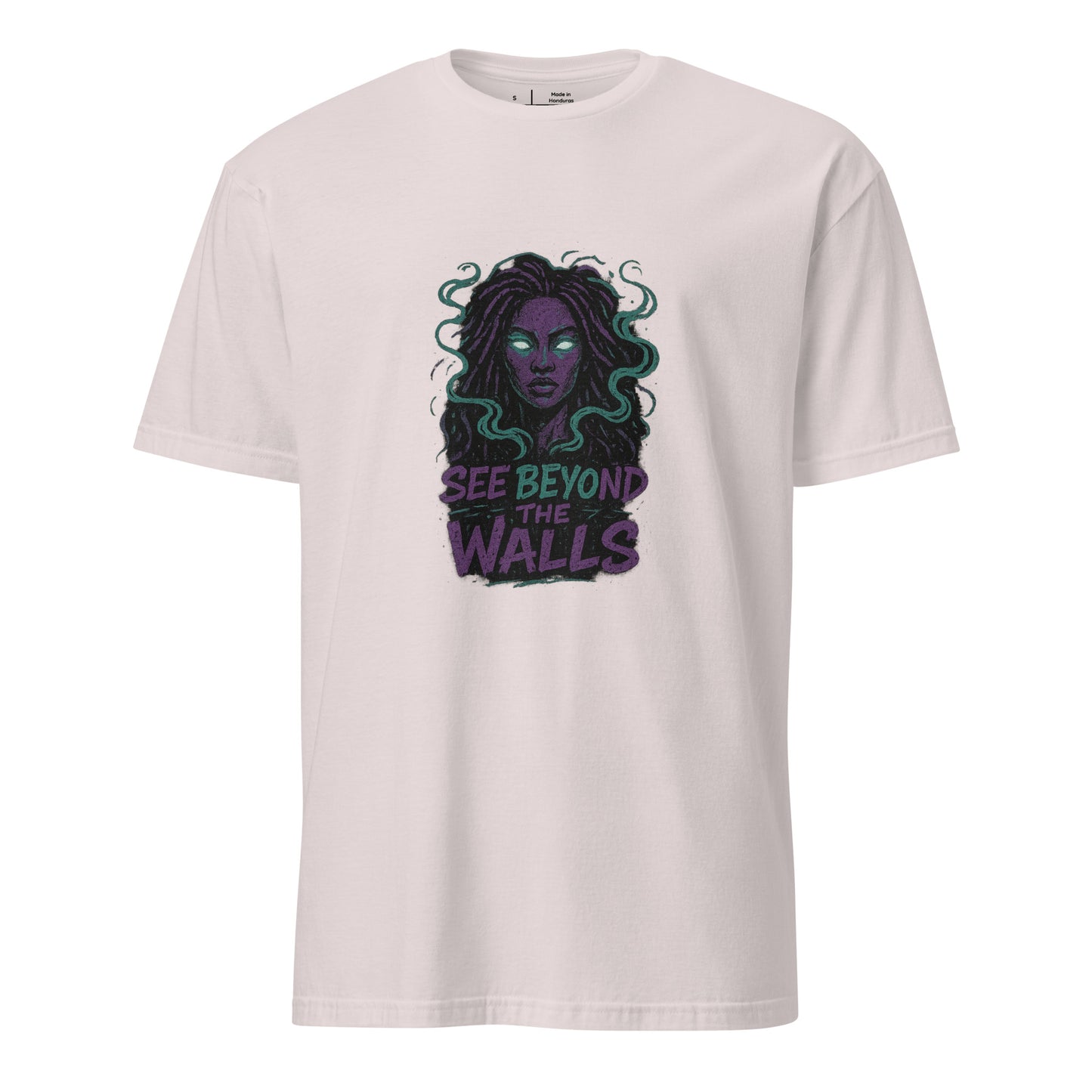 Alleyway Oracle – See Beyond the Walls - Short-Sleeve Unisex T-Shirt - Graphic Tee - Ice Grey - Front