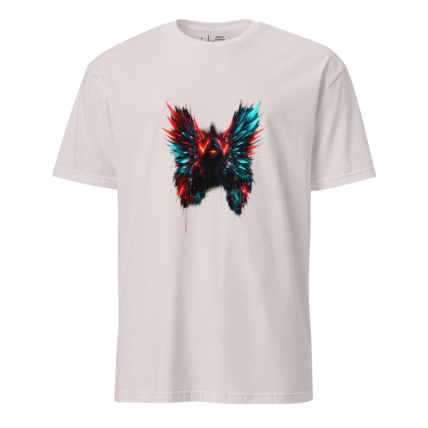 Digital Seraph Riot – Cyber Energy - Short-Sleeve Unisex T-Shirt - Graphic Tee - Ice Grey - Front