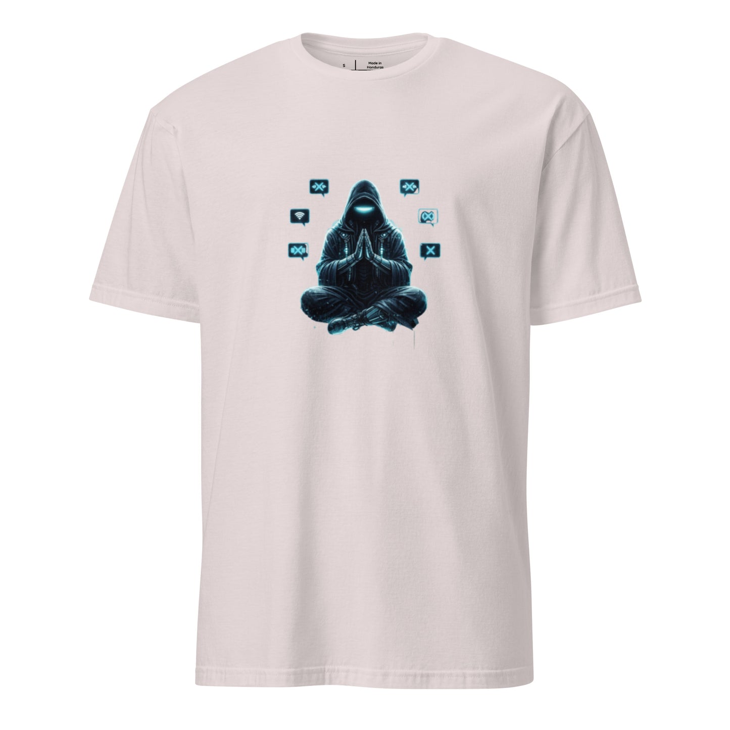 Digital Monk - Cyber Streetwear - Short-Sleeve Unisex T-Shirt - Graphic Tee - Ice Grey - Front