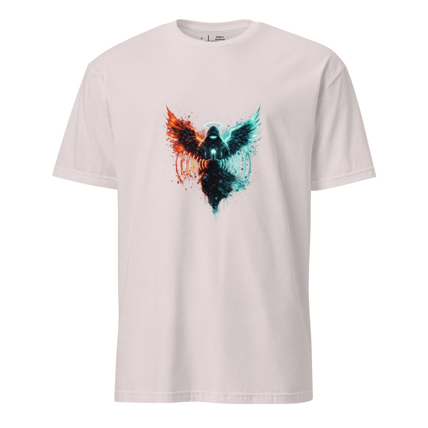 Angel Transmission – Cyber Graffiti - Short-Sleeve Unisex T-Shirt - Graphic Tee - Ice Grey - Front