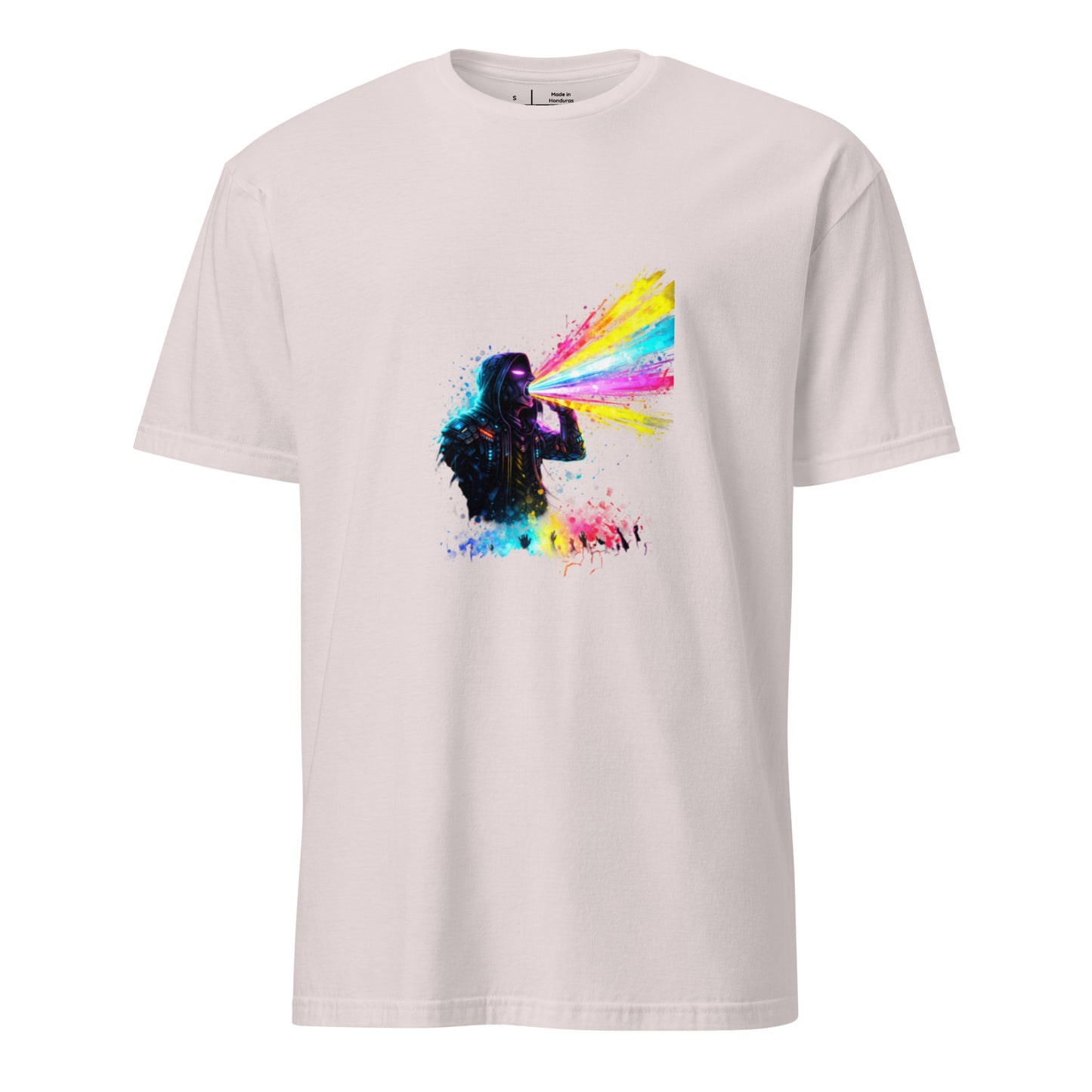 Neon Club Prophet – Nightlife Graffiti Energy - Short-Sleeve Unisex T-Shirt - Graphic Tee - Ice Grey - Front