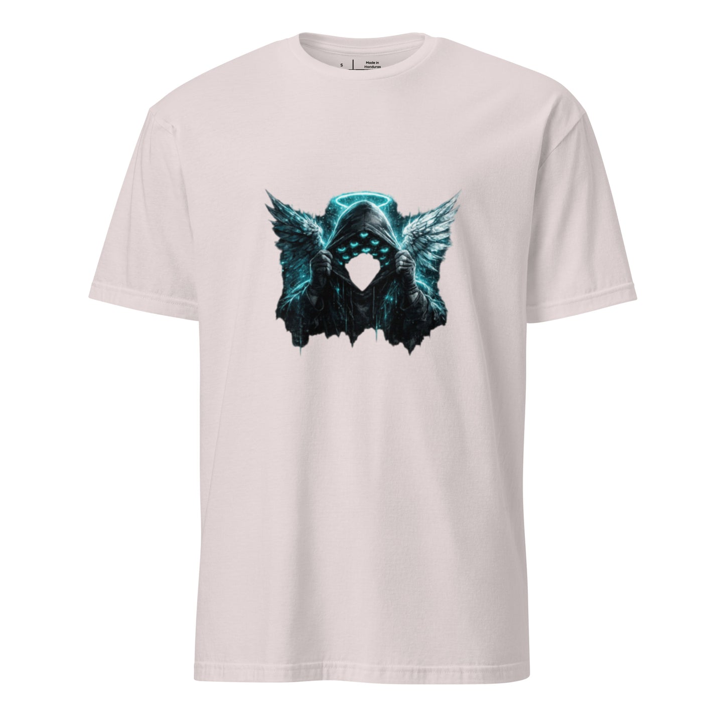 Cover Up Angel: Eyes Wide Open – Cyber Mystic - Short-Sleeve Unisex T-Shirt - Graphic Tee - Ice Grey - Front