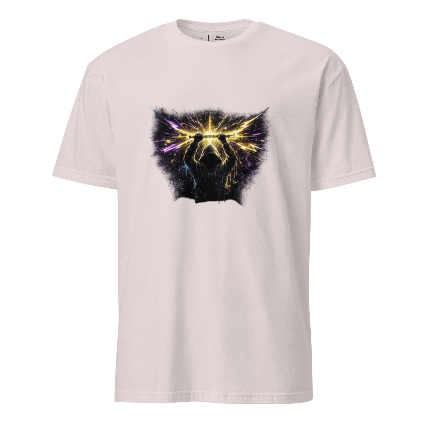 Last Signal Prophet – Cyber Graffiti - Short-Sleeve Unisex T-Shirt - Graphic Tee - Ice Grey - Front