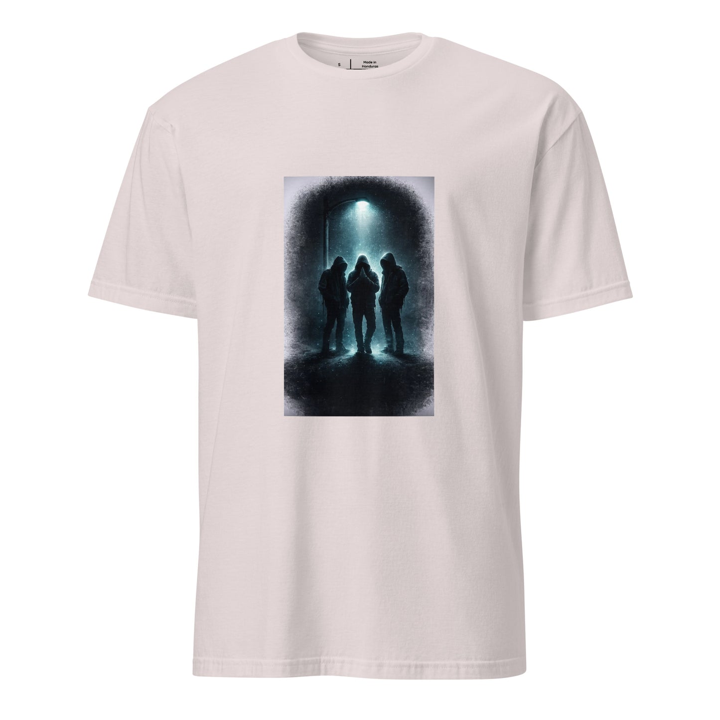 After Midnight Society – Minimal Noir - Short-Sleeve Unisex T-Shirt - Graphic Tee - Ice Grey - Front