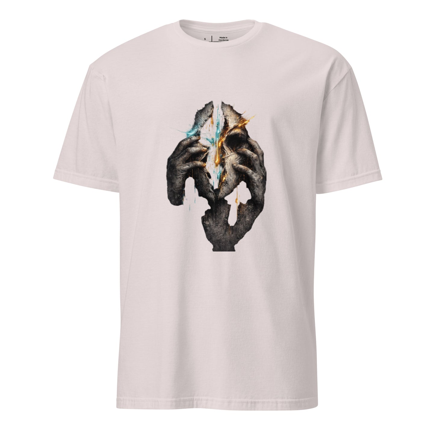 Cover Up Reality Glitch – Futuristic Glitch Art - Short-Sleeve Unisex T-Shirt - Graphic Tee - Ice Grey - Front