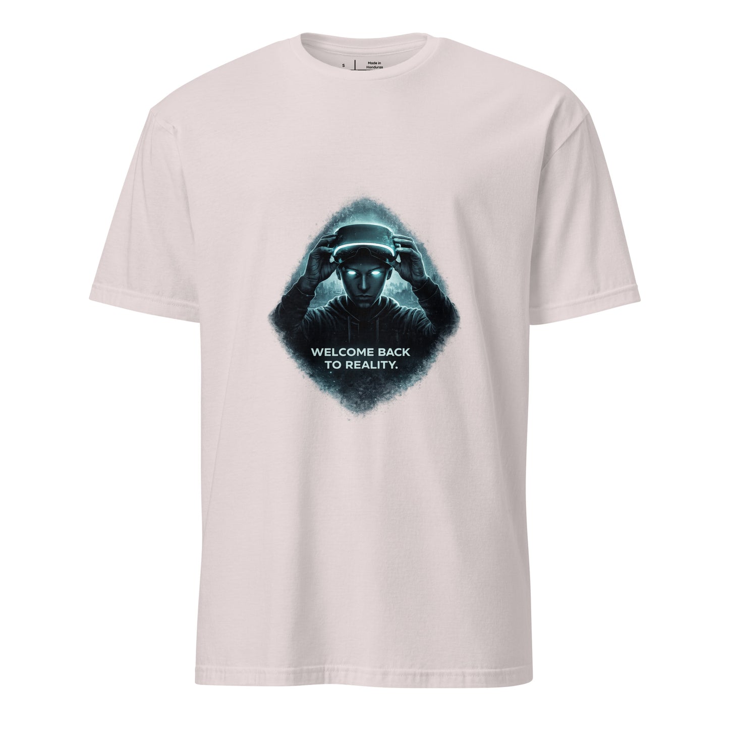 Welcome Back To Reality – Minimal Tech Noir - Short-Sleeve Unisex T-Shirt - Graphic Tee - Ice Grey - Front