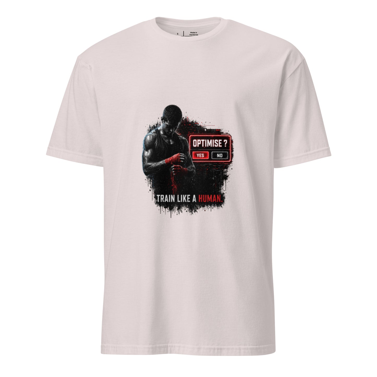 Train Like A Human – Gritty Sport Streetwear - Short-Sleeve Unisex T-Shirt - Graphic Tee - Ice Grey - Front