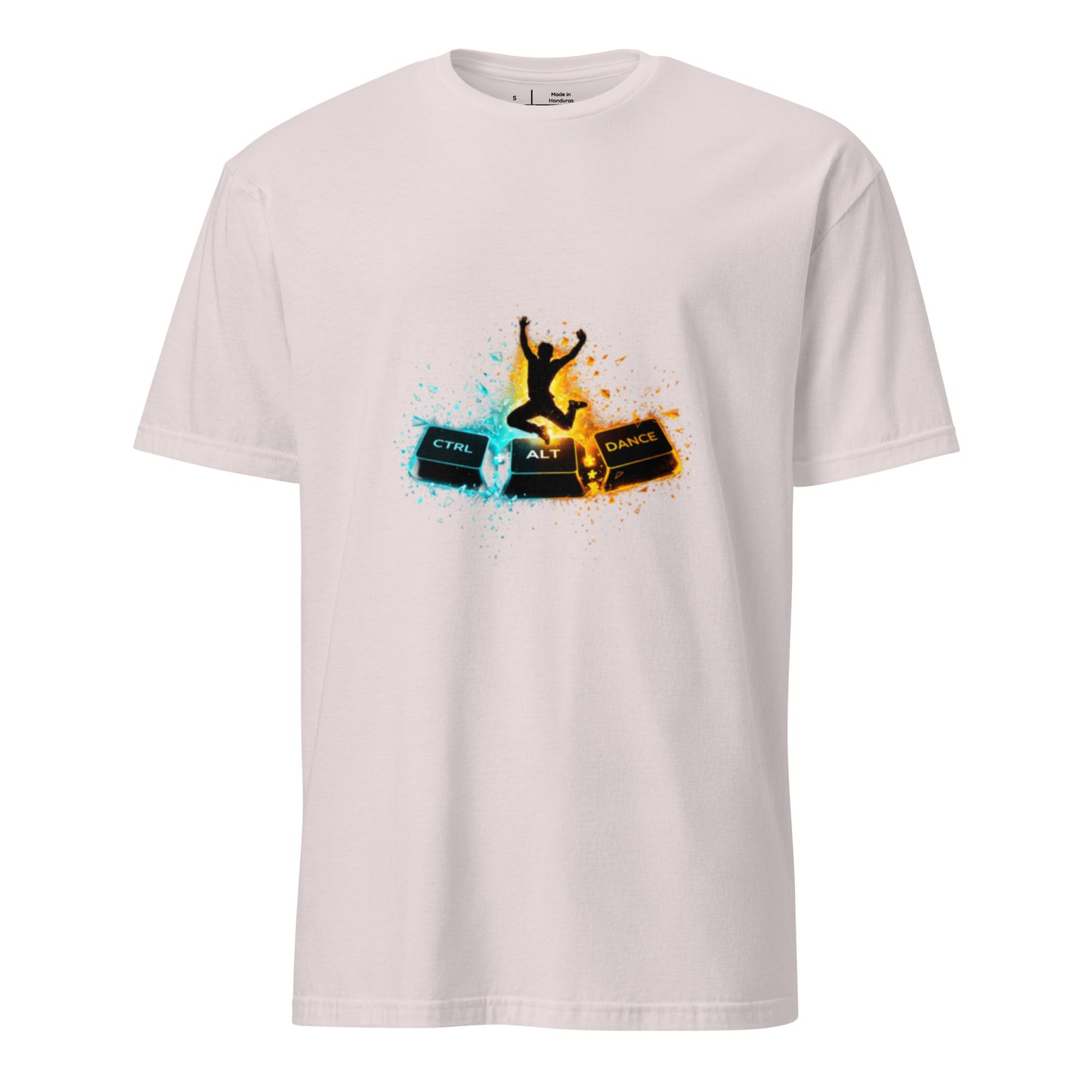 Ctrl + Alt + Dance – Tech Rave Streetwear - Short-Sleeve Unisex T-Shirt - Graphic Tee - Ice Grey - Front