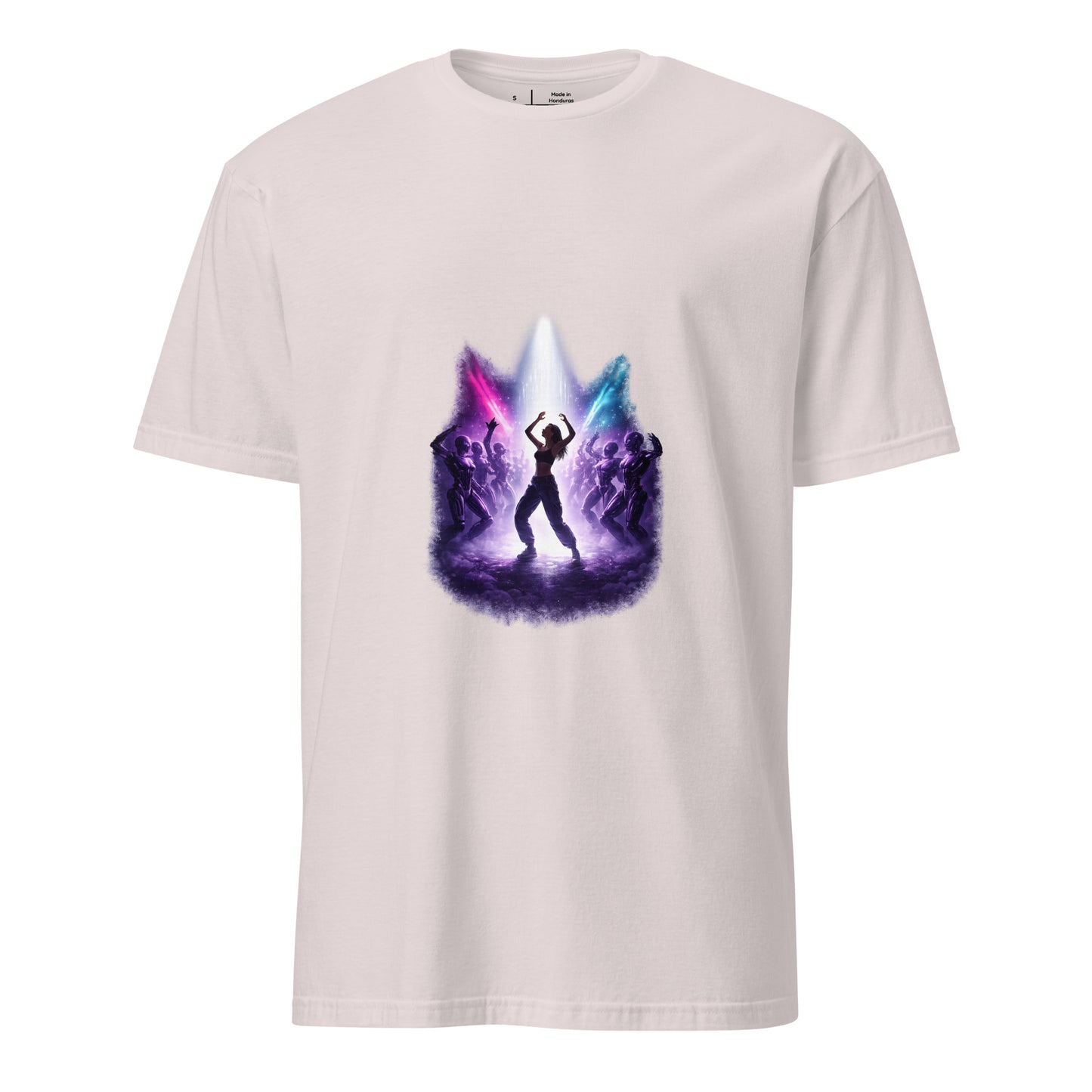 Last Human On The Dancefloor – Sci-Fi Rave - Short-Sleeve Unisex T-Shirt - Graphic Tee - Ice Grey - Front