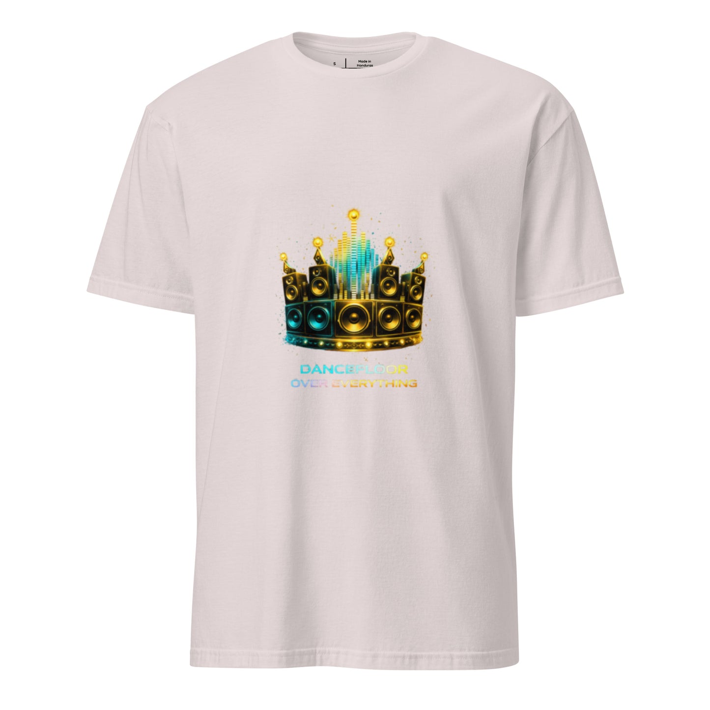 Dancefloor Over Everything – Cyber Rave - Short-Sleeve Unisex T-Shirt - Graphic Tee - Ice Grey - Front