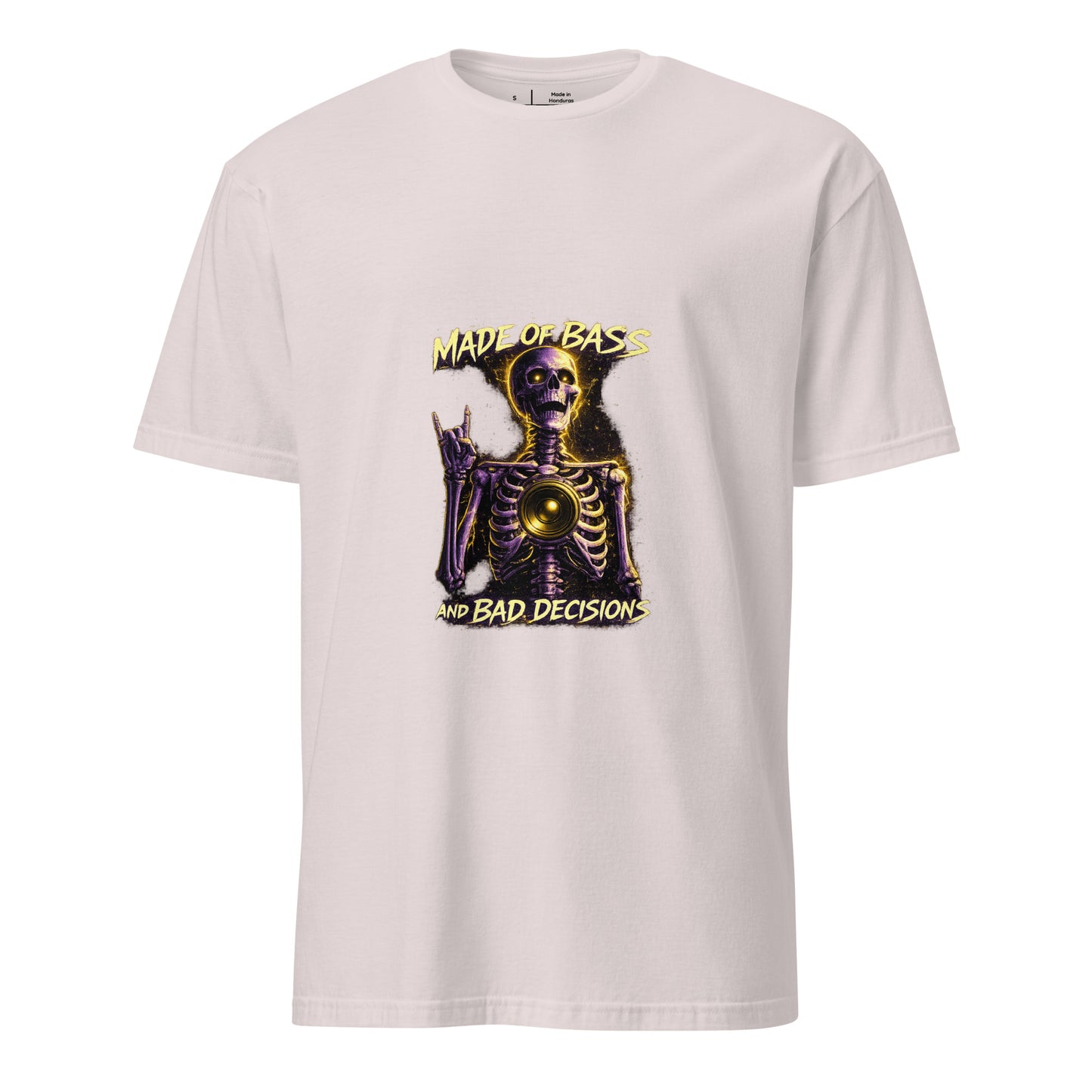 Made Of Bass And Bad Decisions – Cyber Rave - Short-Sleeve Unisex T-Shirt - Graphic Tee - Ice Grey - Front