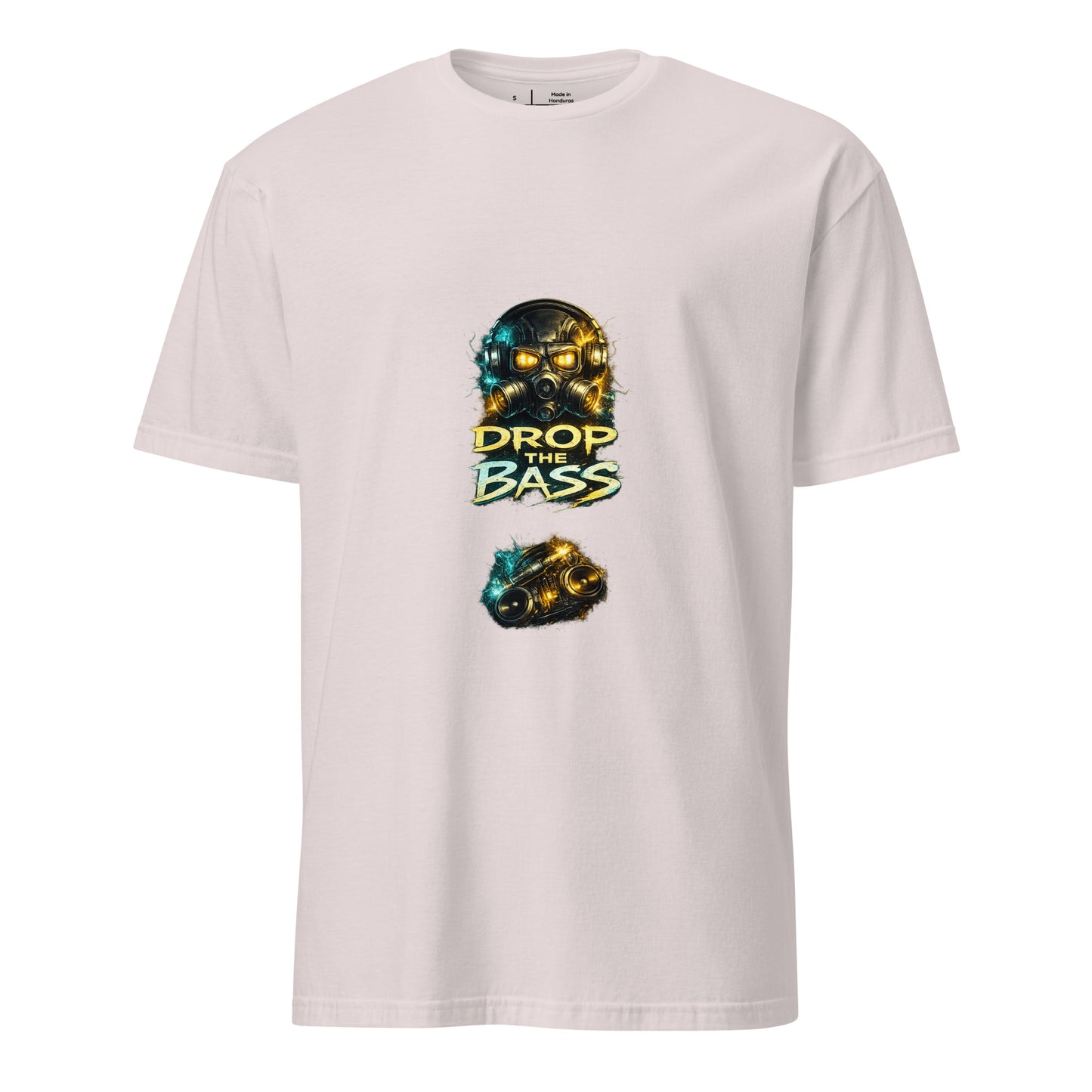 Drop The Bass – Neon Rave - Short-Sleeve Unisex T-Shirt - Graphic Tee - Ice Grey - Front