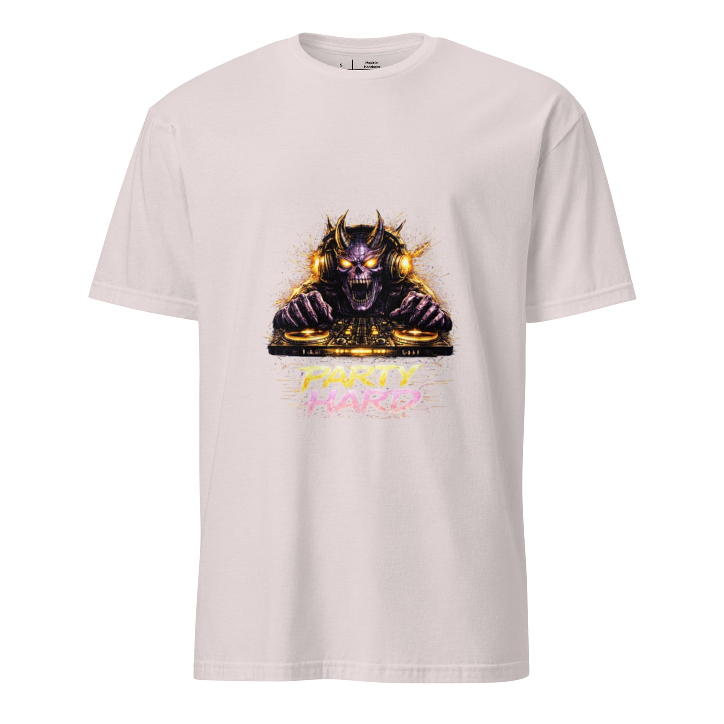 Party Hard – Demon Rave Festival  - Short-Sleeve Unisex T-Shirt Graphic Tee - Ice Grey - Front