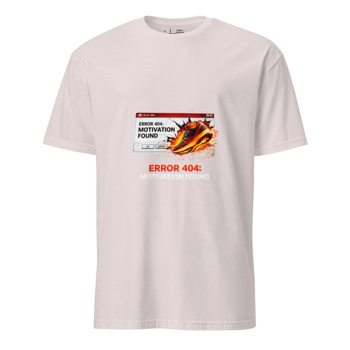Error 404: Motivation Found – Fitness Reboot - Short-Sleeve Unisex T-Shirt - Graphic Tee - Ice Grey - Front