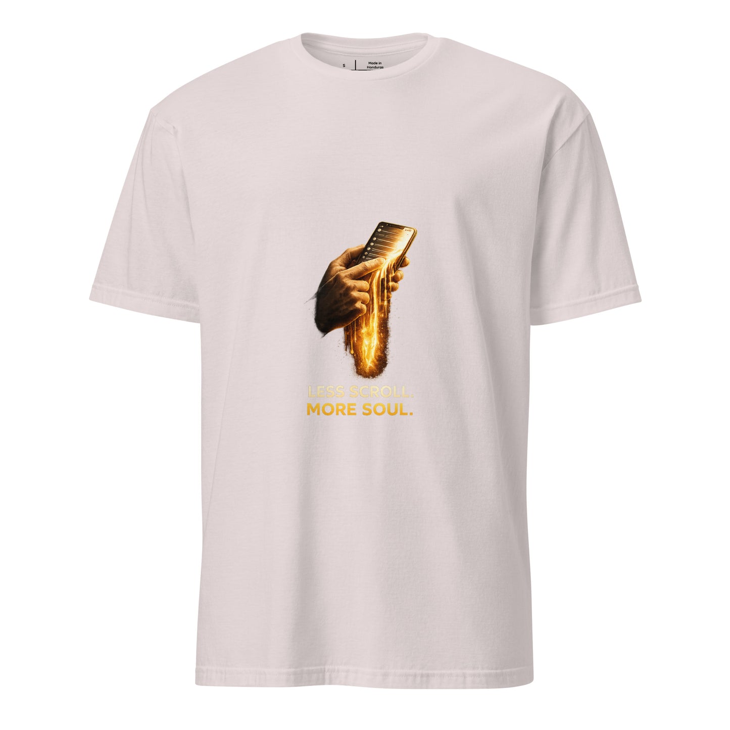 Less Scroll. More Soul. – Digital Detox - Short-Sleeve Unisex T-Shirt - Graphic Tee - Ice Grey - Front