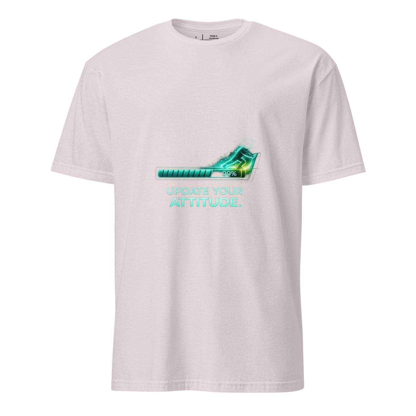 Attitude Update – Positive Upgrade - Short-Sleeve Unisex T-Shirt - Graphic Tee - Ice Grey - Front