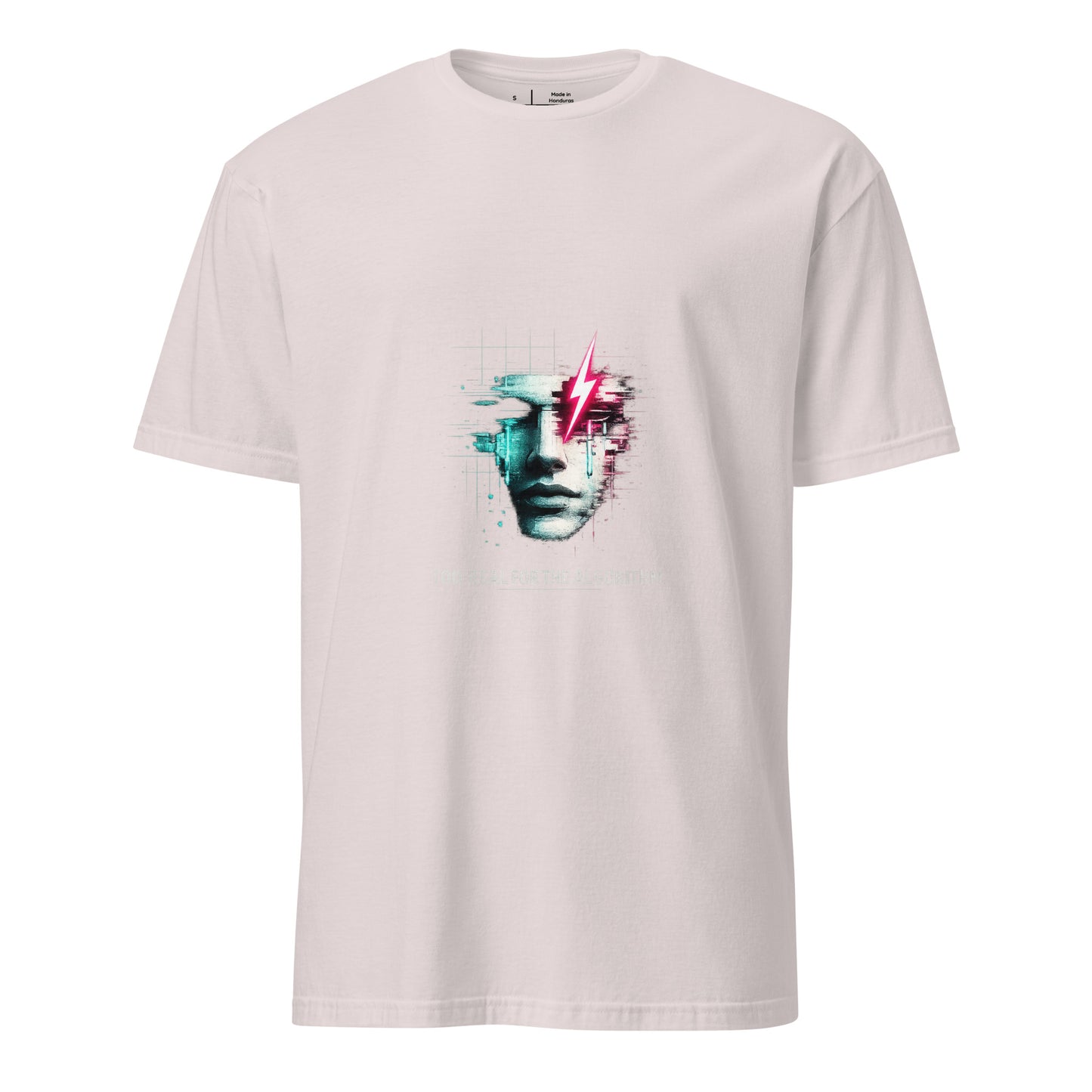 Too Real For The Algorithm – Digital Rebellion - Short-Sleeve Unisex T-Shirt - Graphic Tee - Ice Grey - Front