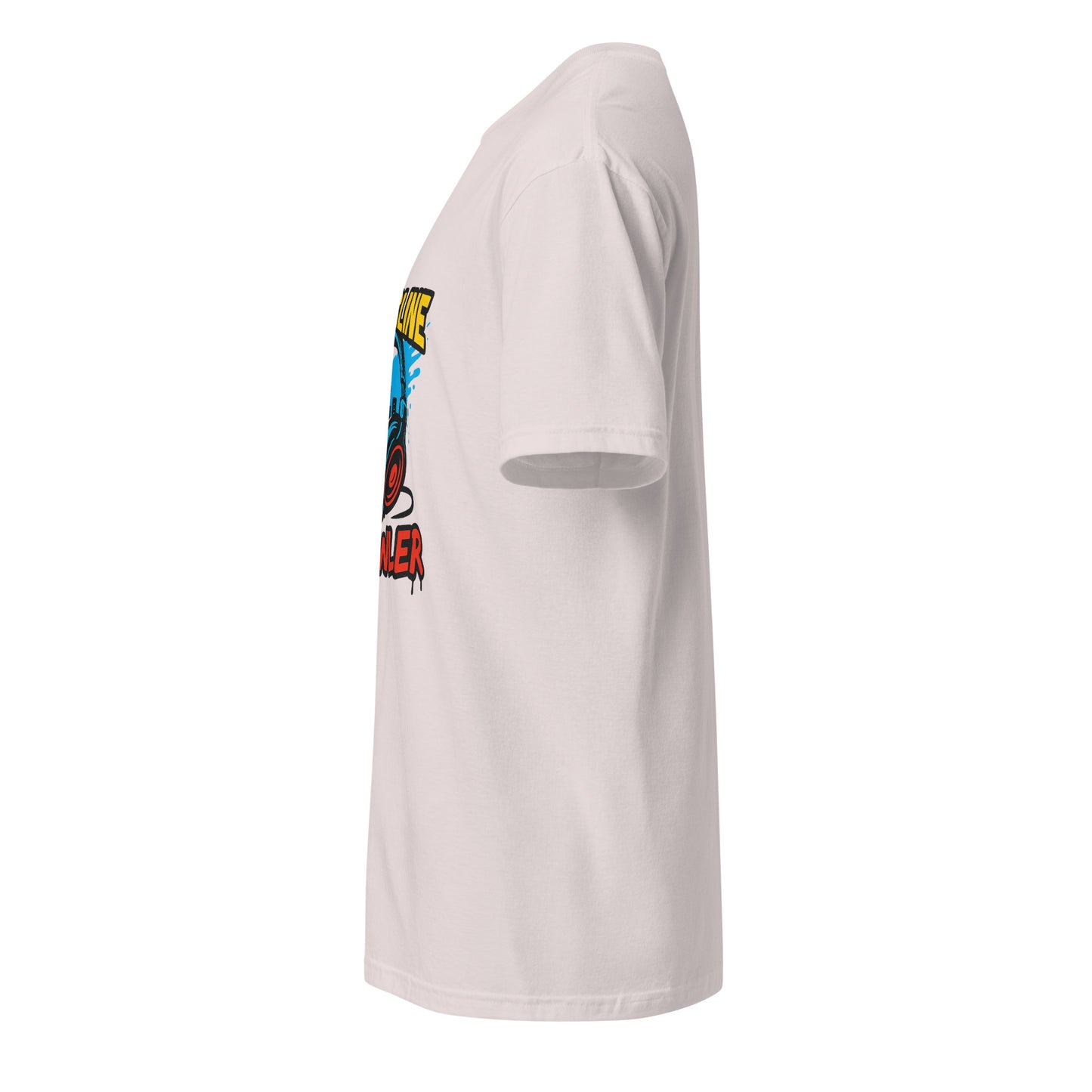Bassline Brawler - Battle-Ready Beats - Short-Sleeve Unisex T-Shirt - Graphic Tee - Ice Grey - Left side
