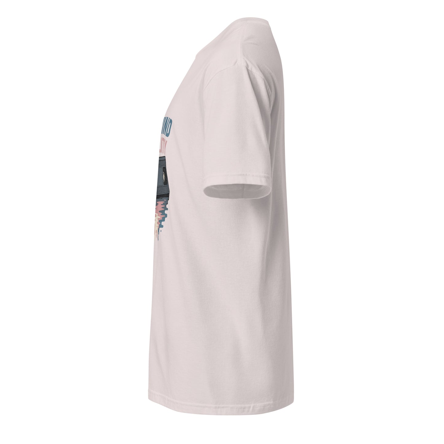 Rewind Reality - Retro Escape - Short-Sleeve T-Shirt - Graphic Tee - Ice Grey - Left side