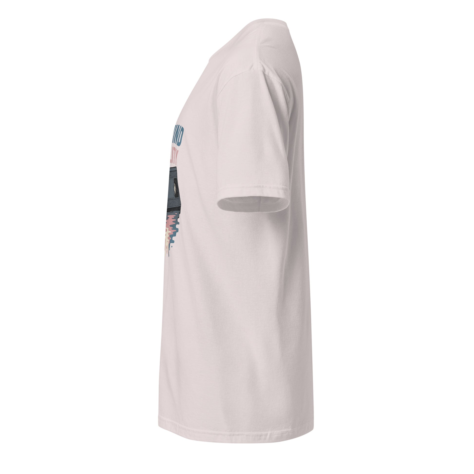 Rewind Reality - Retro Escape - Short-Sleeve T-Shirt - Graphic Tee - Ice Grey - Left side