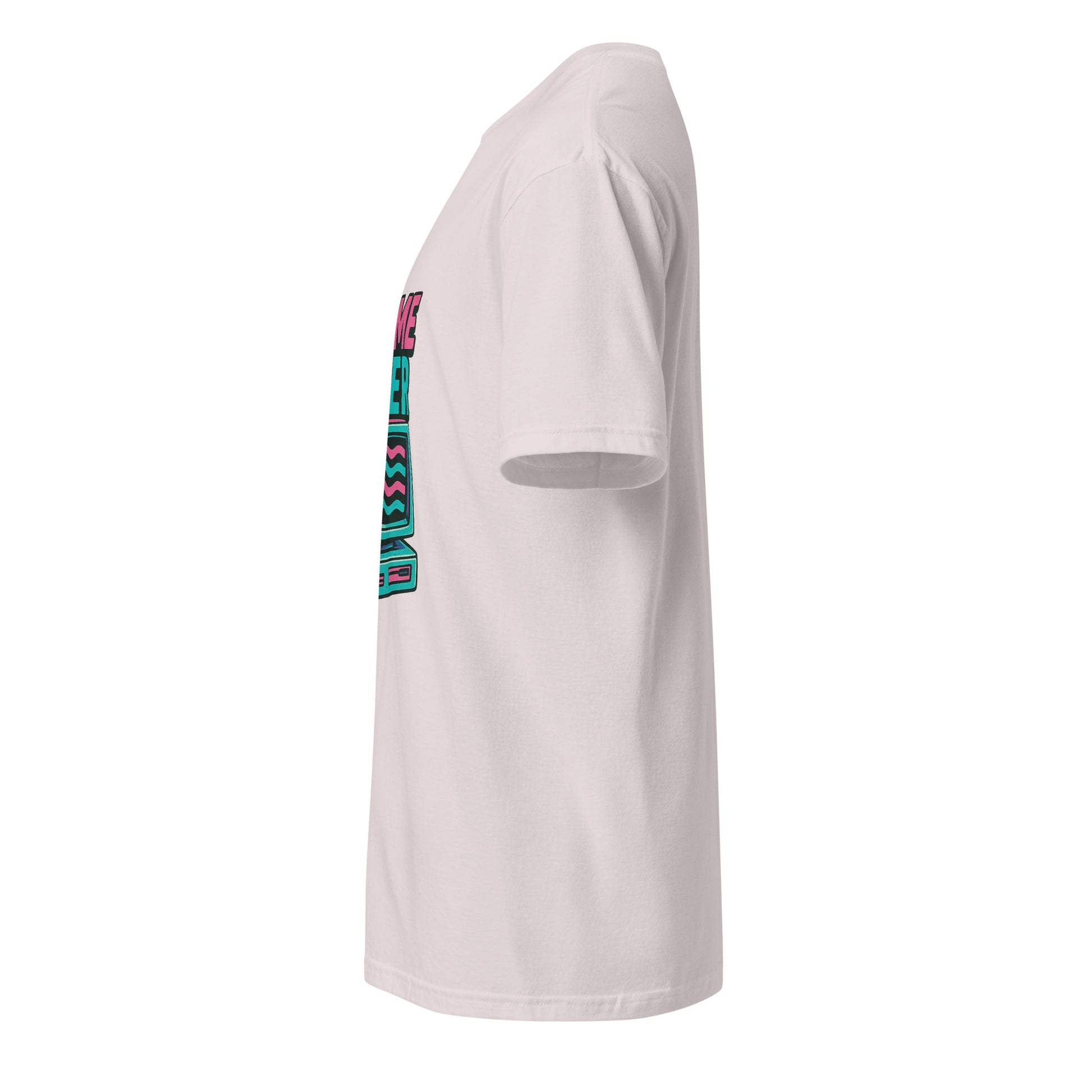 Game Over - Retro Gamer Glitch - Short-Sleeve Unisex T-Shirt - Graphic Tee - Ice Grey - Left side