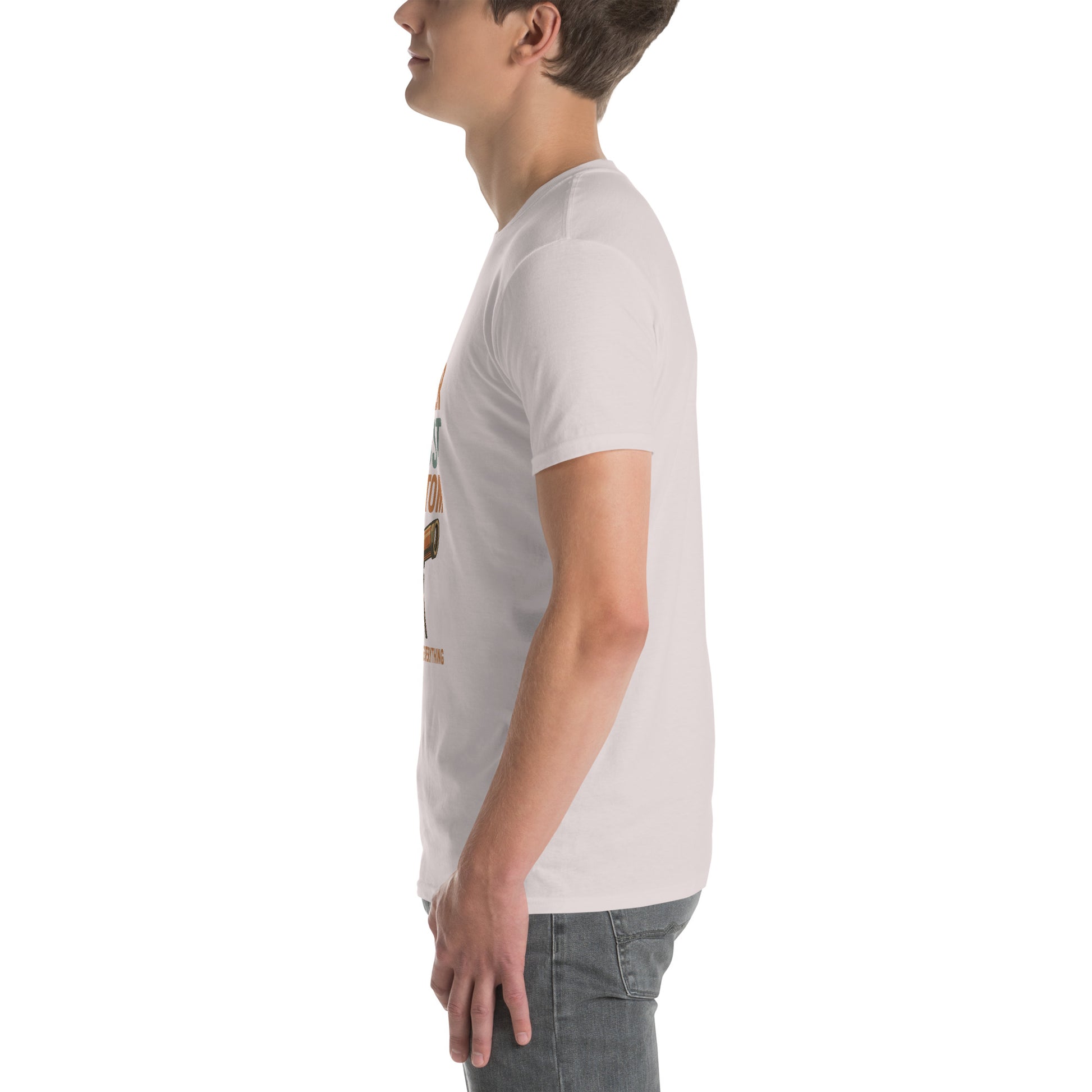 Never Trust An Atom - Science Joke - Short-Sleeve Unisex T-Shirt - Graphic Tee - Ice Grey - Left side