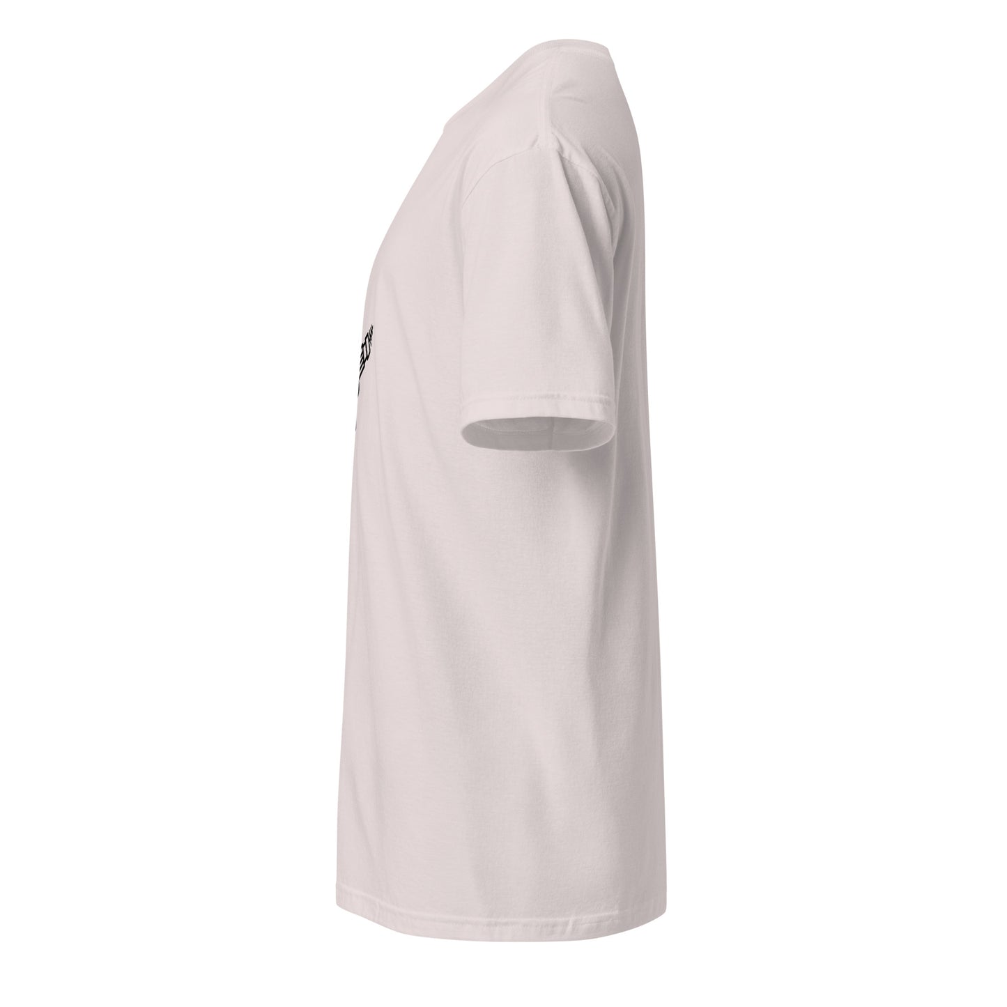 Blasta - Sci-Fi Minimalist Ray Gun - Short-Sleeve Unisex T-Shirt - Graphic Tee - Ice Grey - Left side