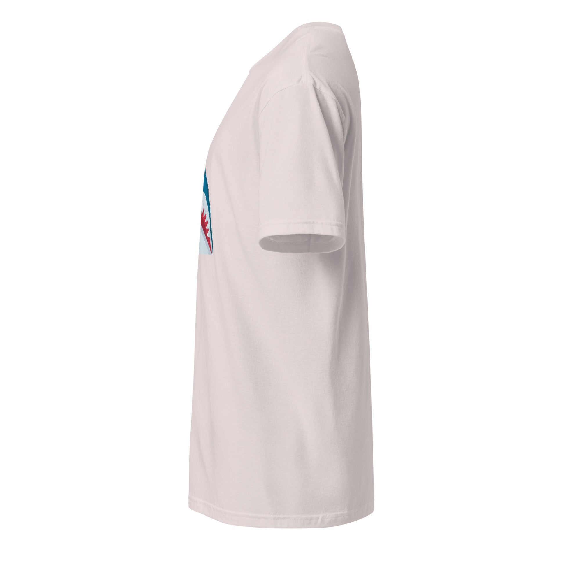 Mr Shark - Cartoon Jaws Pop-Up - Short-Sleeve Unisex T-Shirt - Graphic Tee - Ice Grey - Left side