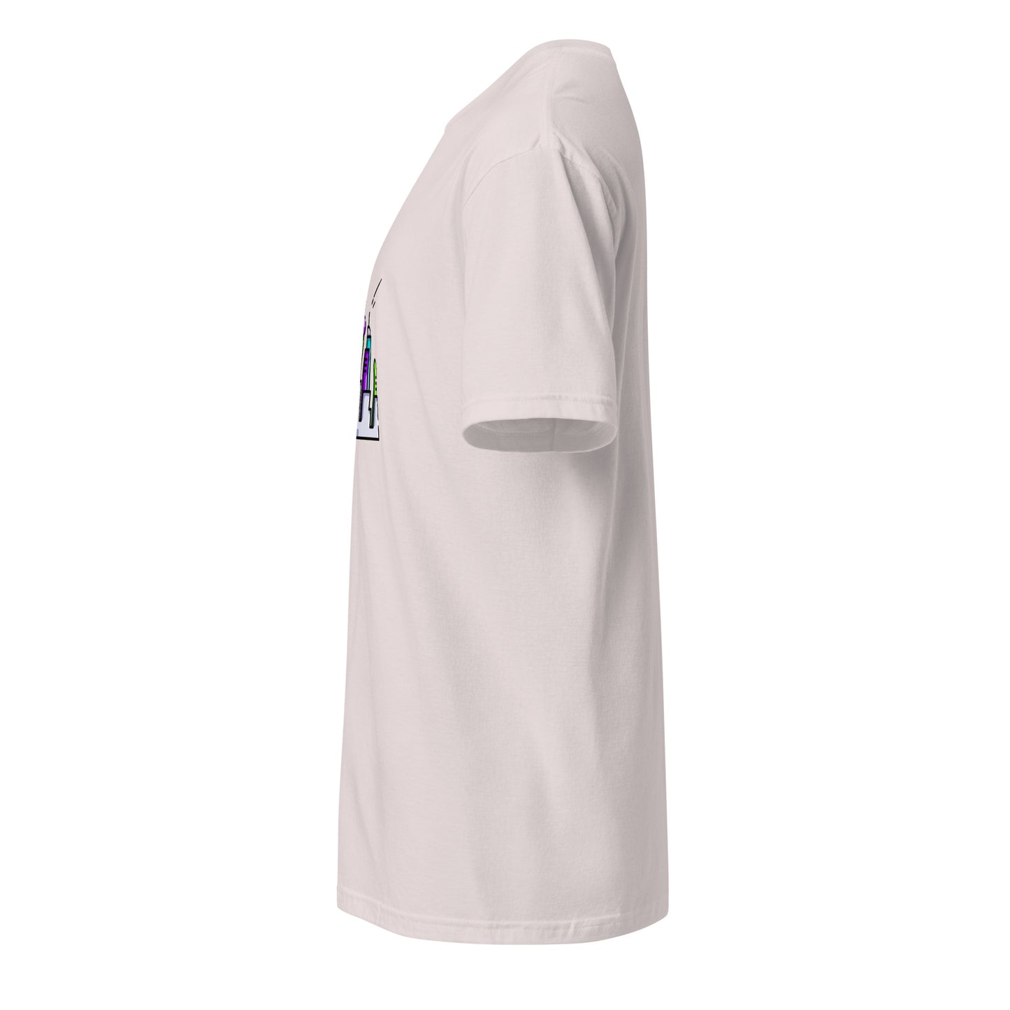 Cyber City 2 - Signal From The Skyline - Short-Sleeve Unisex T-Shirt - Graphic Tee - Ice Grey - Left side