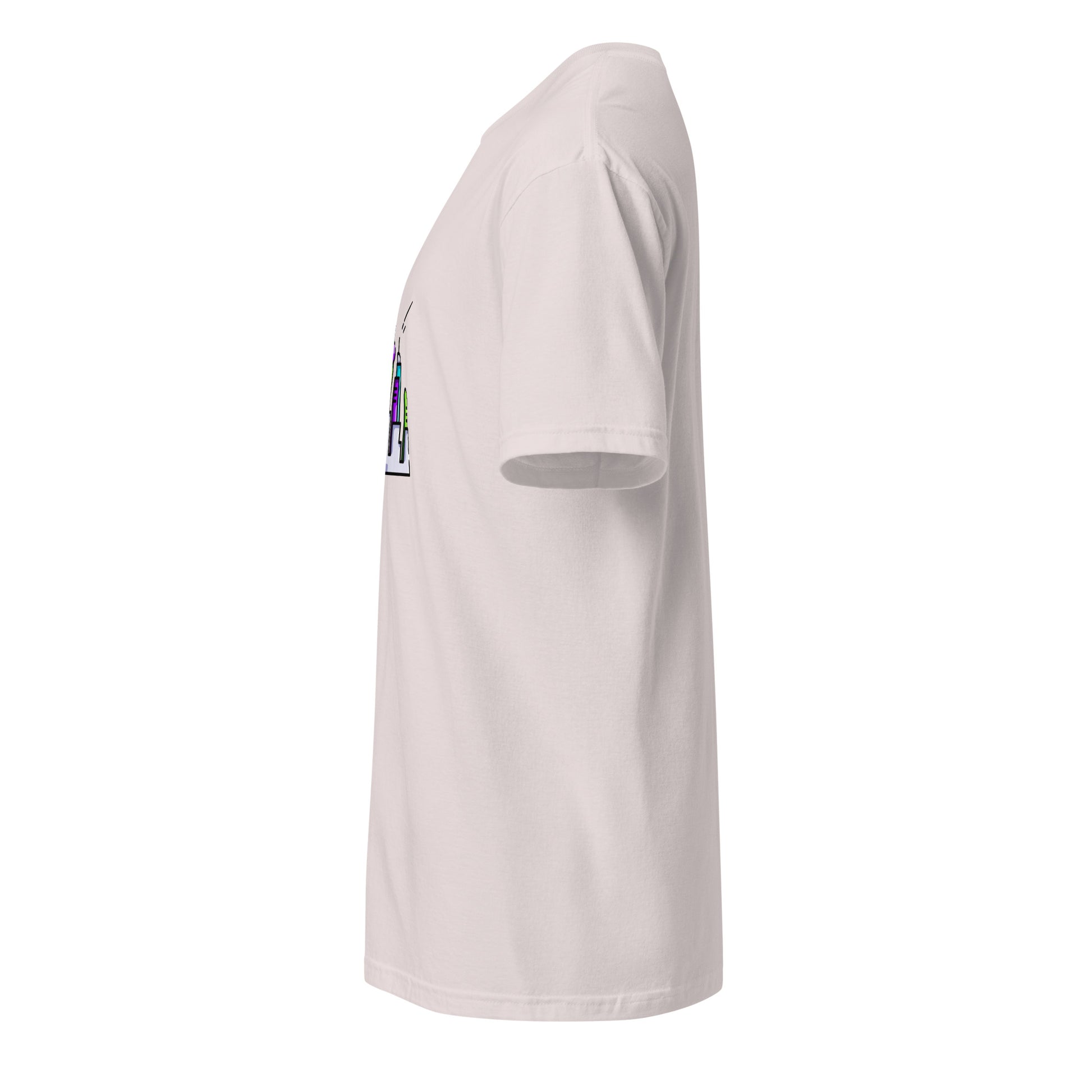 Cyber City 2 - Signal From The Skyline - Short-Sleeve Unisex T-Shirt - Graphic Tee - Ice Grey - Left side
